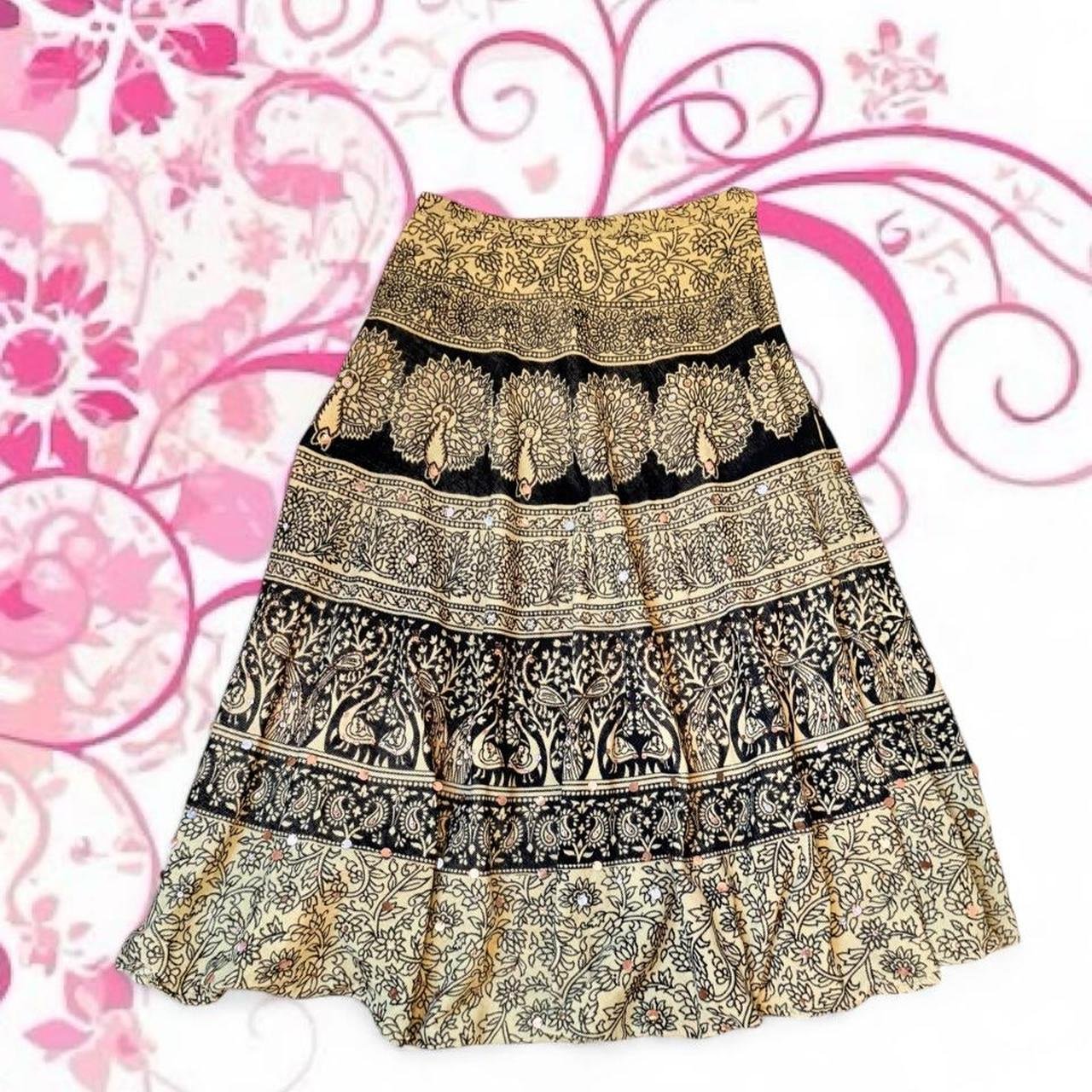 Magic Corduroy Paisley Sequin Mini Skirt