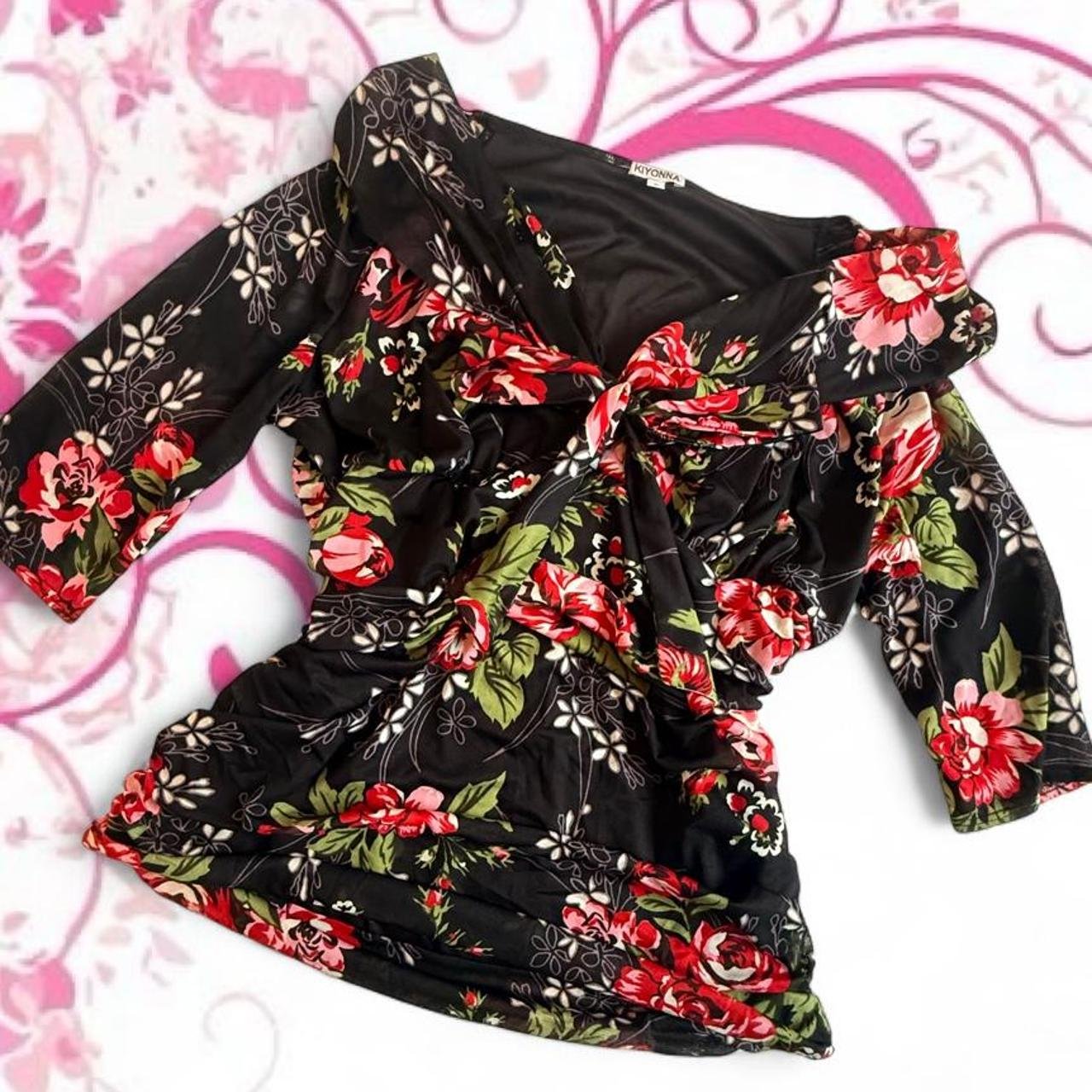 Kiyonna Floral Off-the-Shoulder Blouse