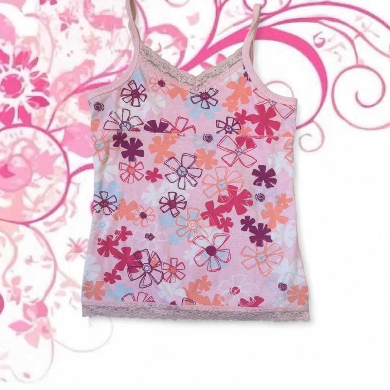 Old Navy Floral Lace Trim Tank Top