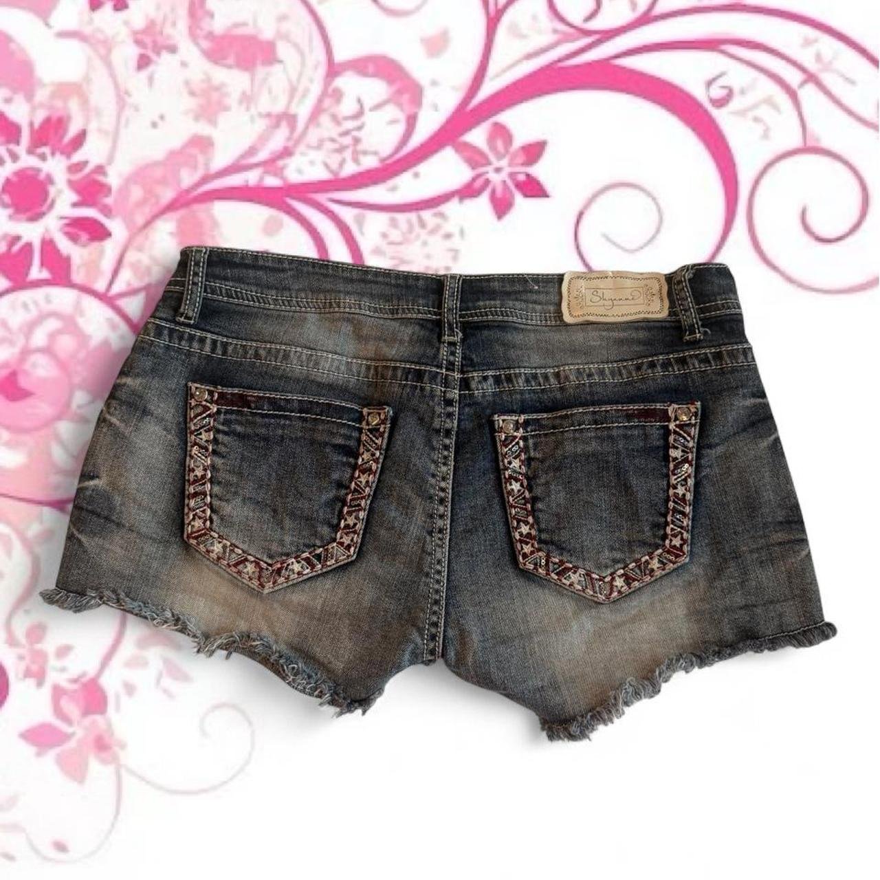 Shyanne Embroidered Denim Micro Shorts