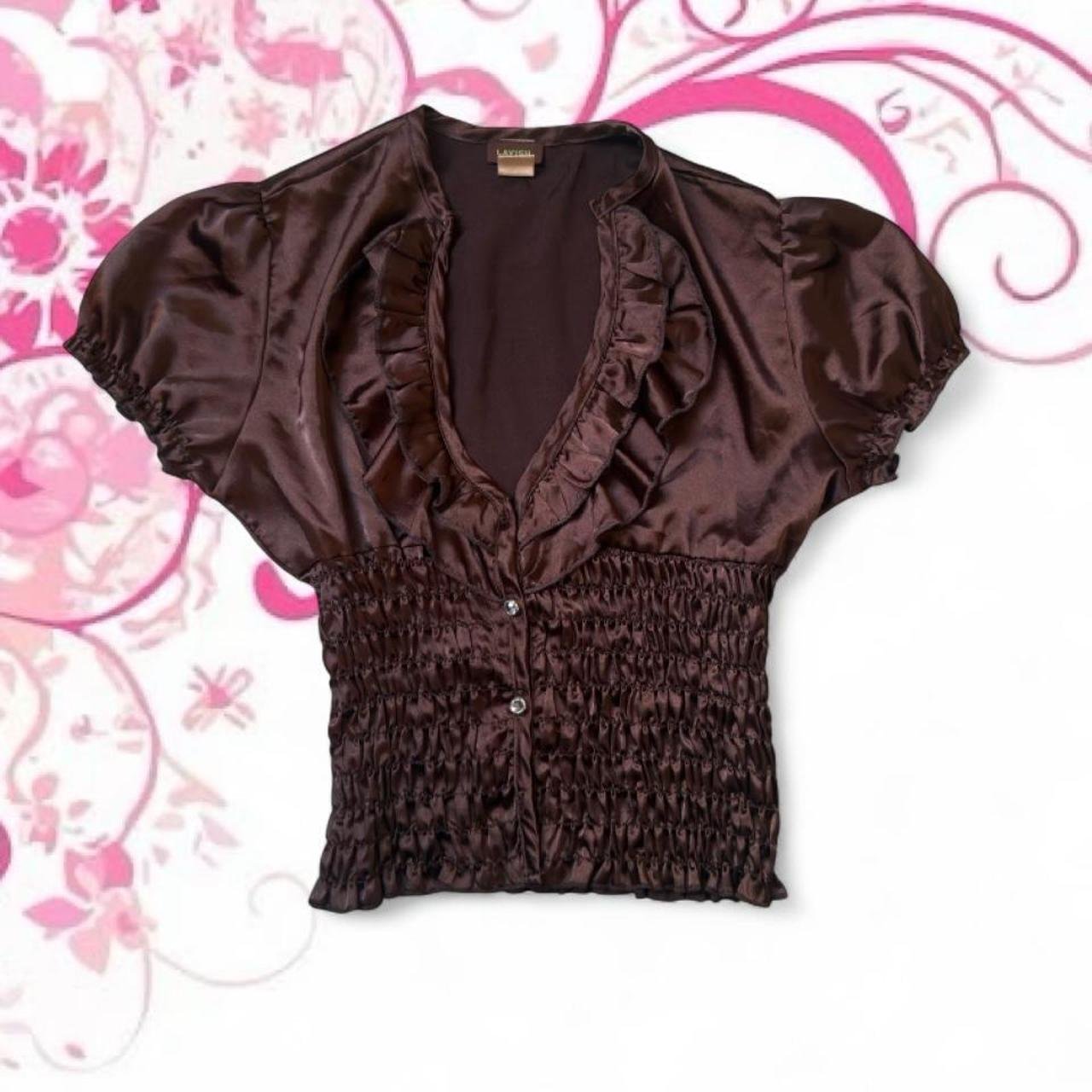 Lavish by TJM Satin Ruffle Blouse