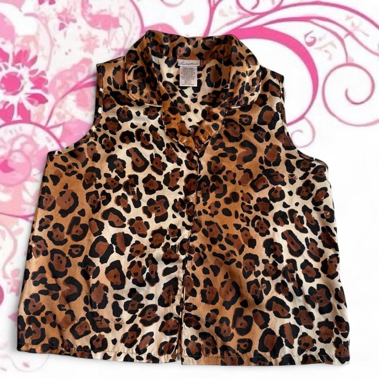 Secret Treasures Leopard Print Silky Vest