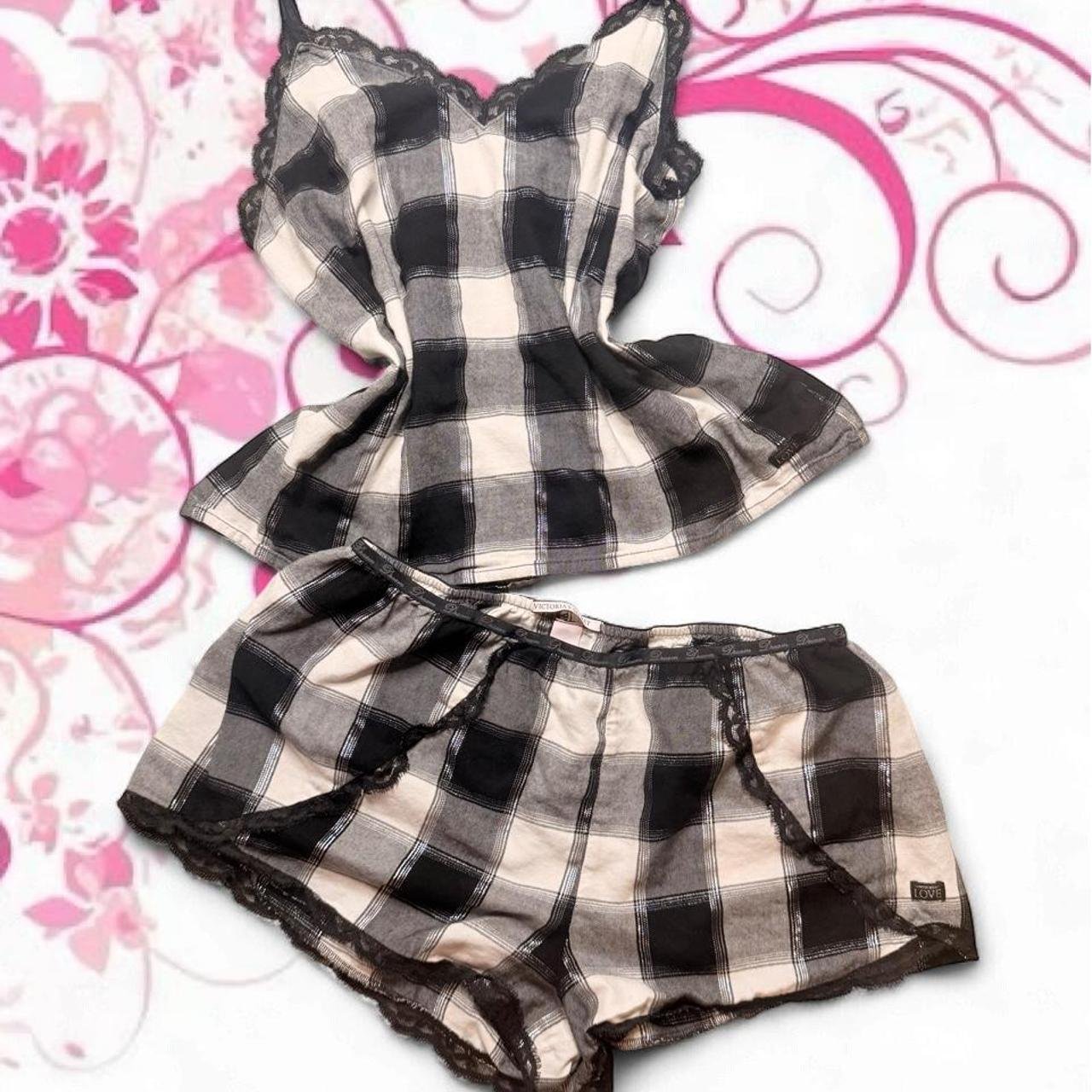 Victoria's Secret Plaid Lace PJ Set