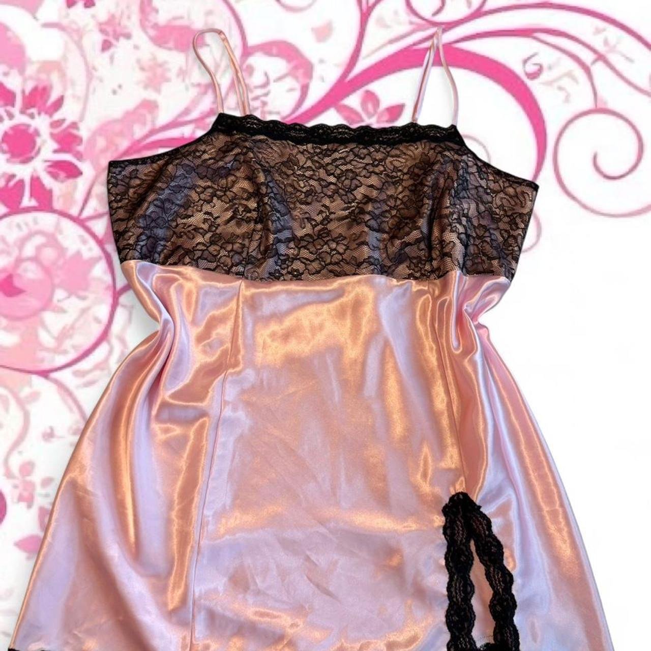 Cacique Satin Lace Trim Slip Dress