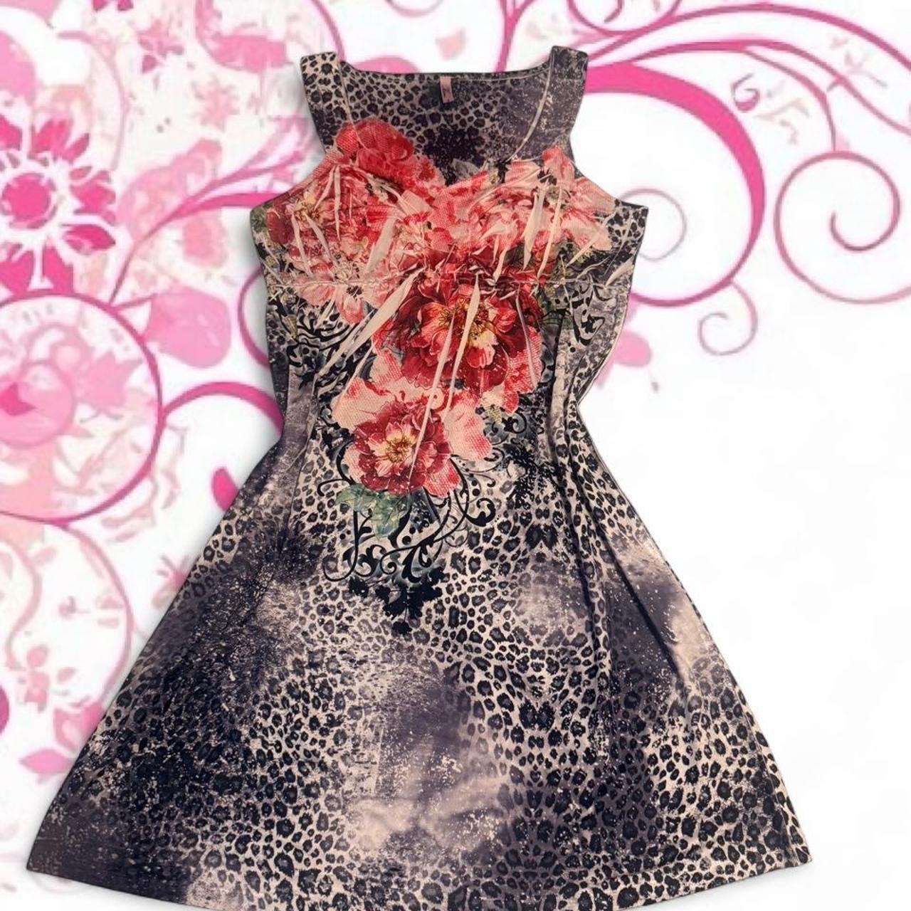 Kiara Leopard Floral Midi Dress