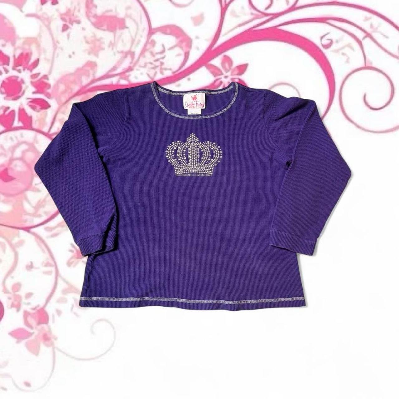 Quacker Factory Rhinestone Crown Long Sleeve Top