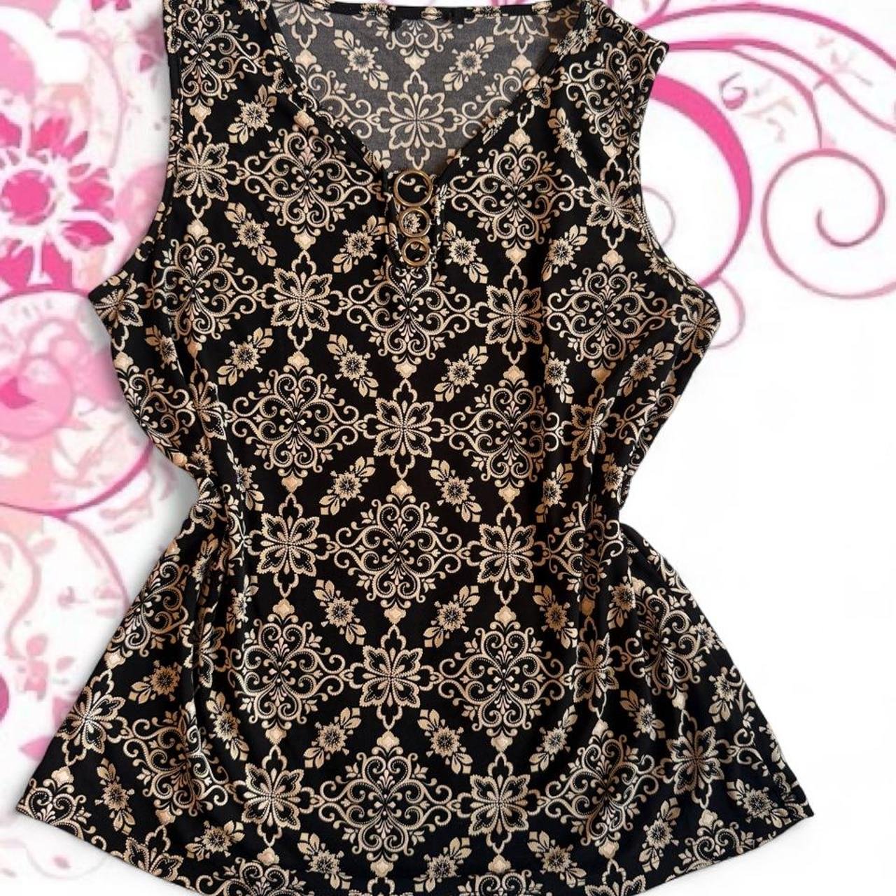 White House Black Market Geometric Floral Blouse