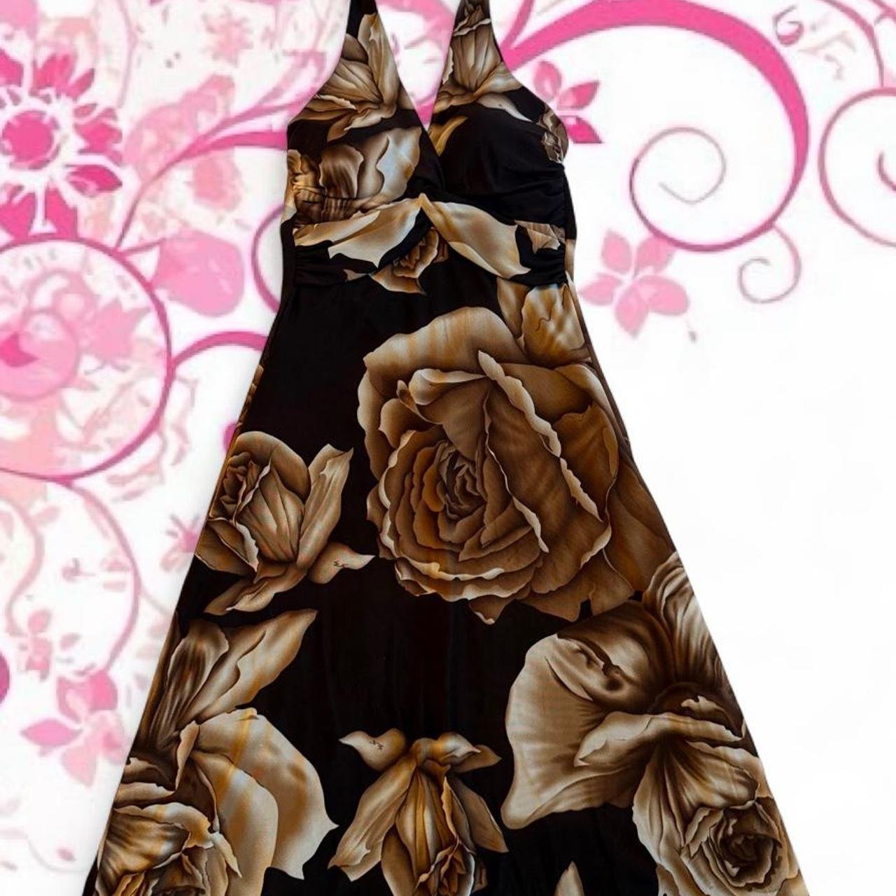 Cache Floral Rose Halter Dress
