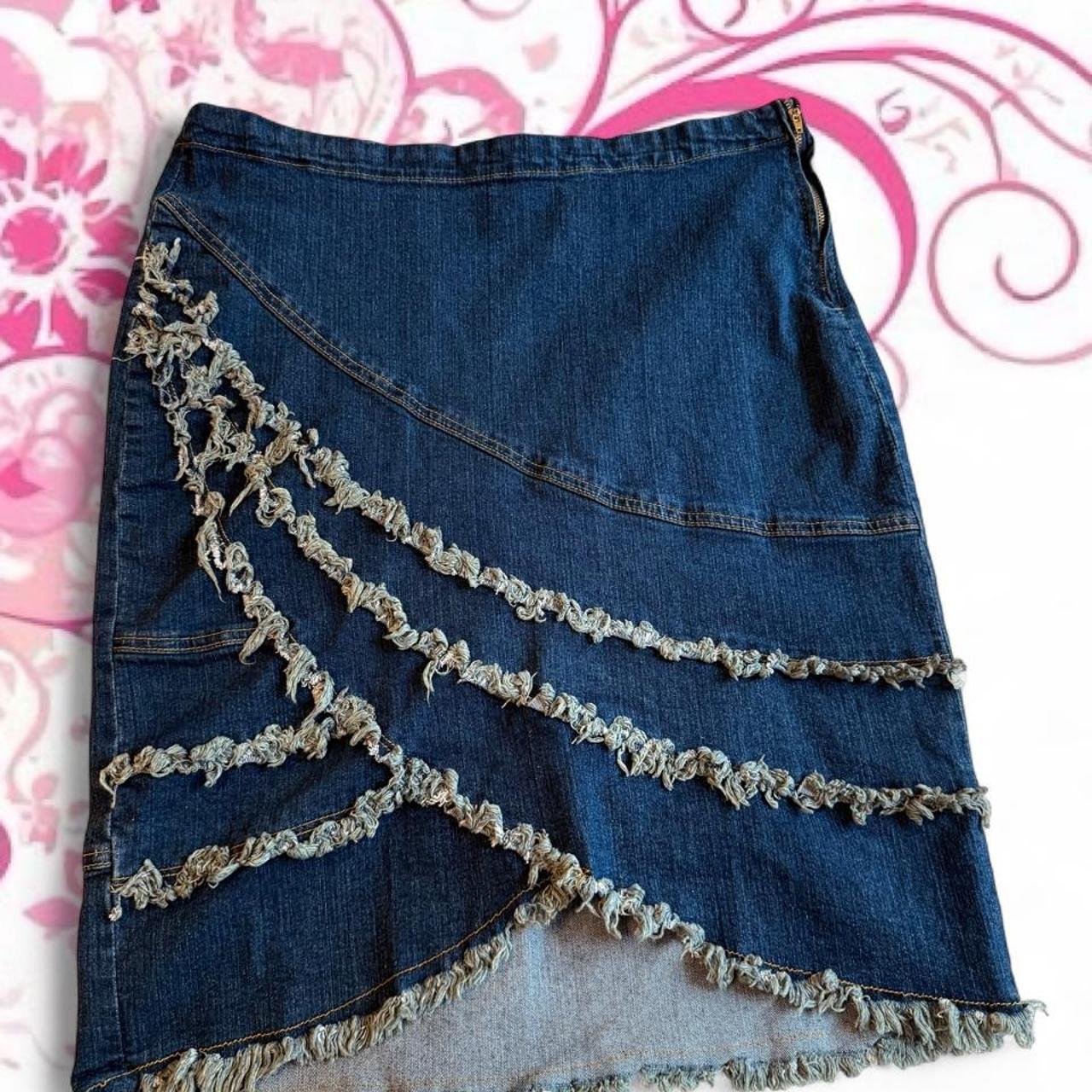 Be Girl Clothing Ruffle Denim Mini Skirt